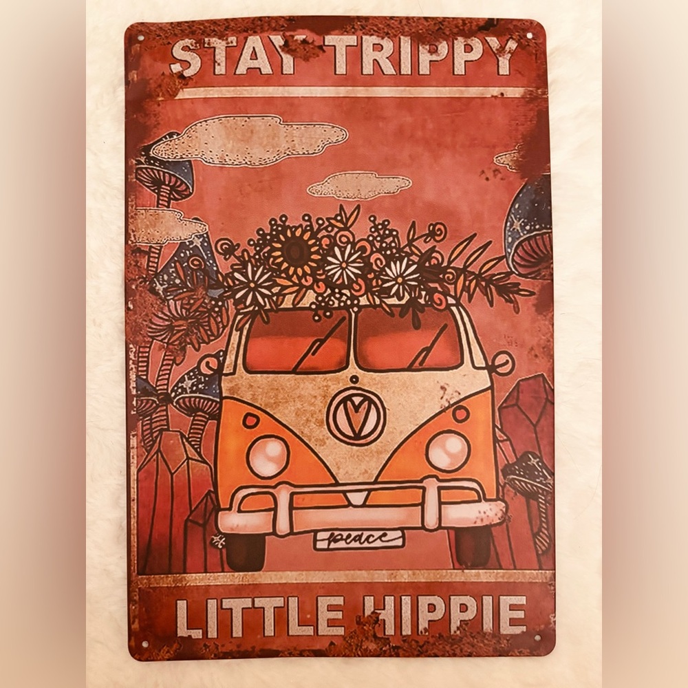 Vintage Style Peace Van metal